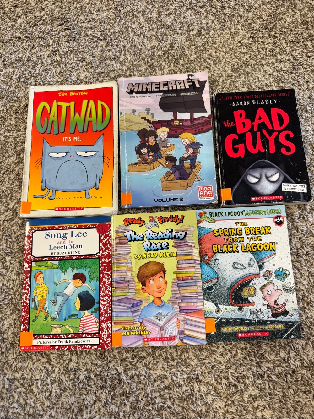 Scholastic Kids Book Lot - Red, Orange, Blue, Black, Yellow, Green Covers